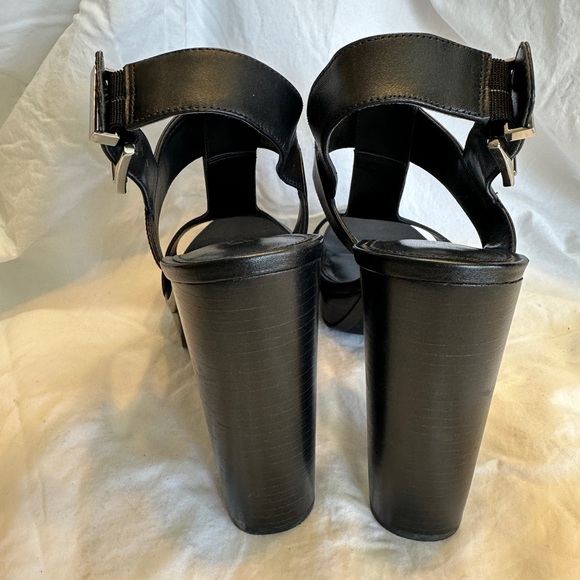 Michael Kors Black Leather Women's Platform Heels - Picture 4 of 8